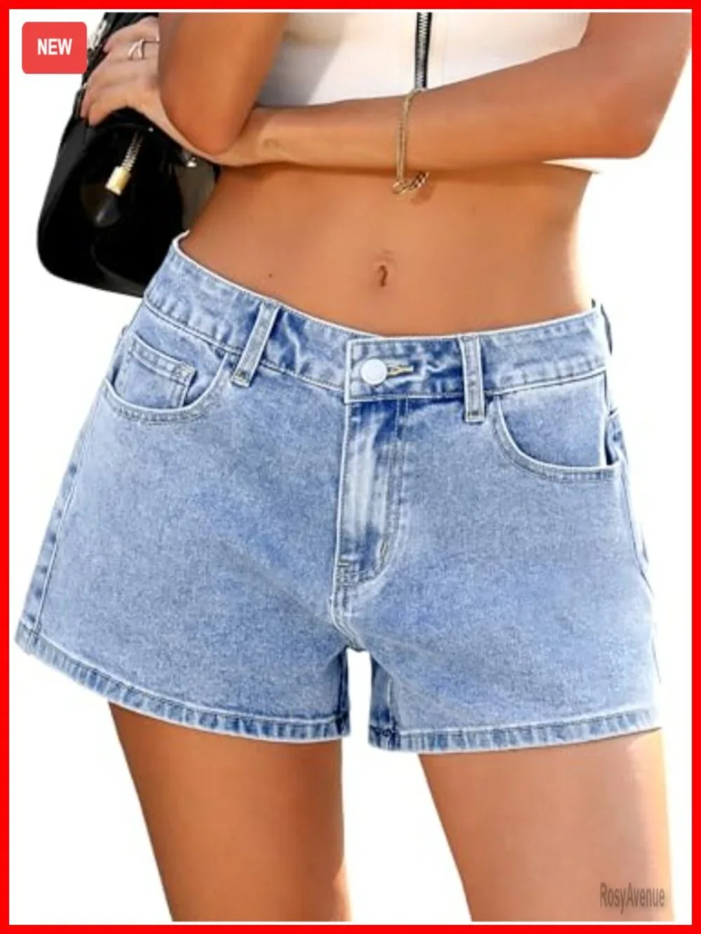 Baggy Jean Shorts for Women A-Line High Stretch Denim Jorts Summer Casual Loose